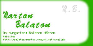 marton balaton business card
