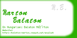 marton balaton business card